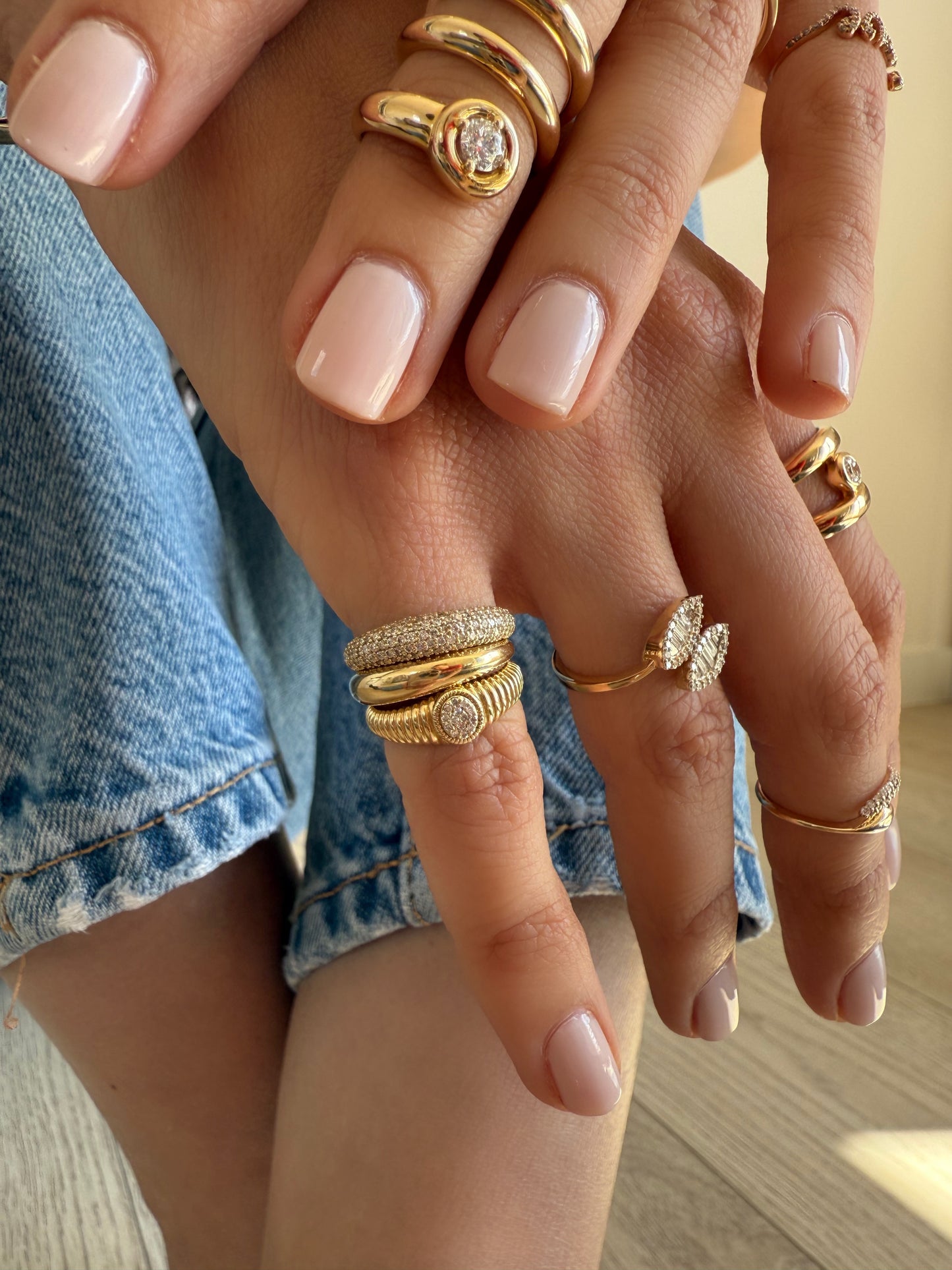 "Rachel" Fluted Diamond Ring