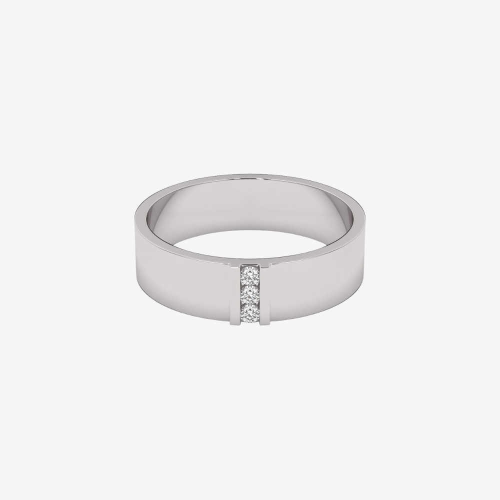 "Liv" 3 Diamonds Eternity Band - 14k White Gold - Jewelry - Goldie Paris Jewelry - Ring