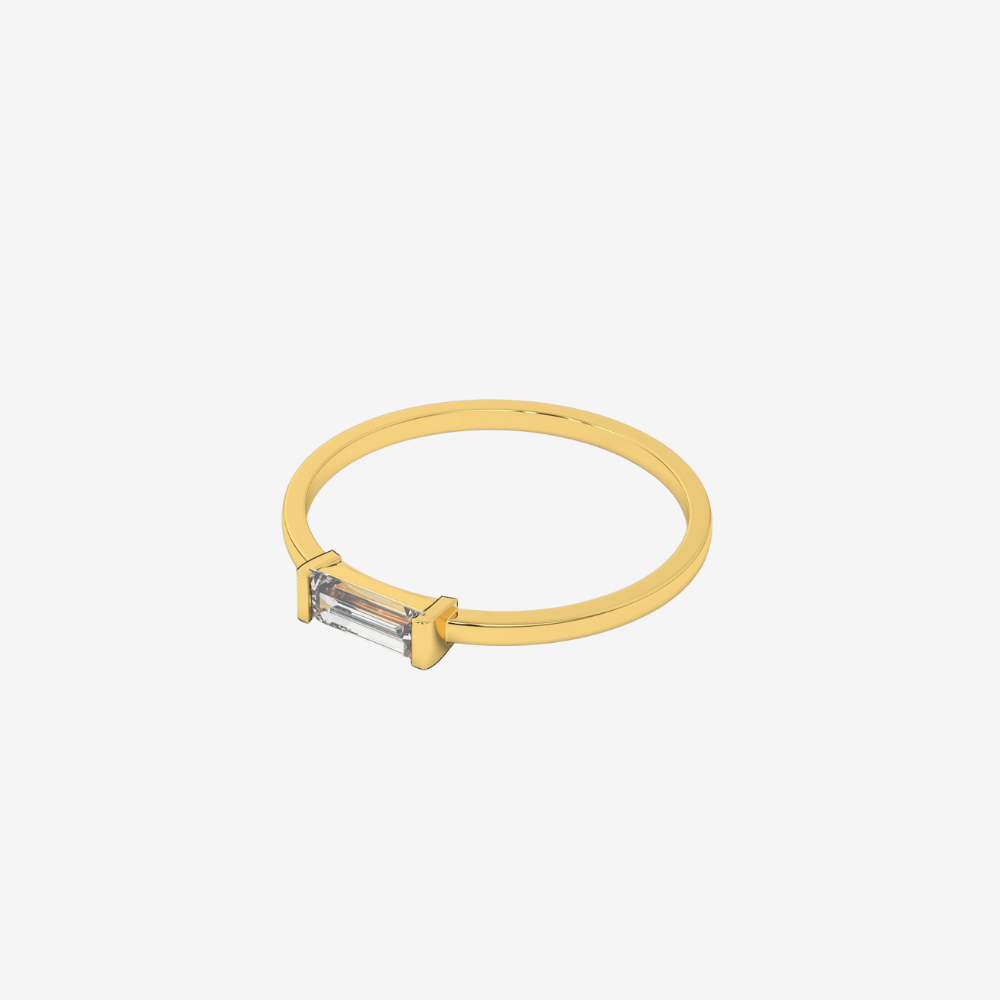"Claire" Stackable Baguette Diamond Ring - - Jewelry - Goldie Paris Jewelry - Baguette Ring