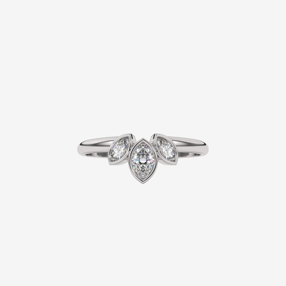 Tiara Marquise Diamond Ring - 14k White Gold - Jewelry - Goldie Paris Jewelry - Ring