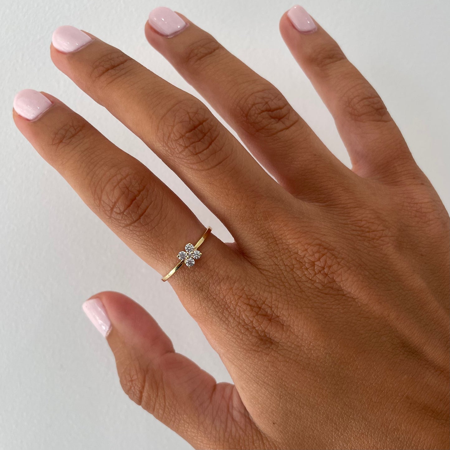 "Thea" Flower Diamond Ring - - Jewelry - Goldie Paris Jewelry - Ring stackable statement