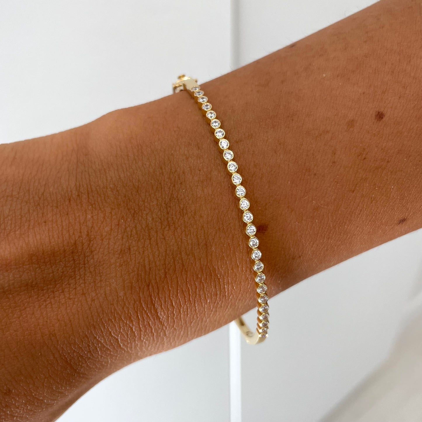 Bezel set Diamonds Bangle - - Jewelry - Goldie Paris Jewelry - Bezel Bracelet