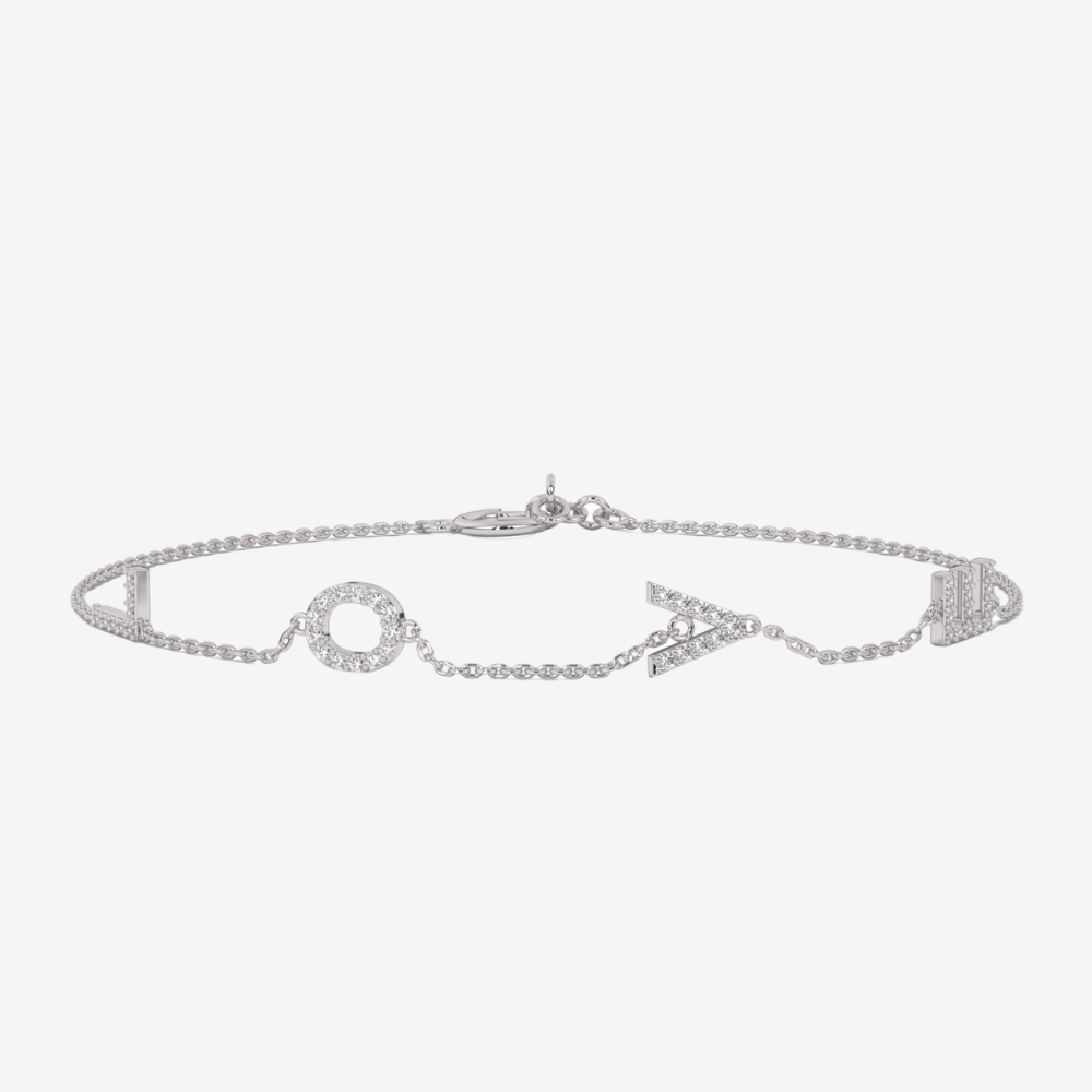 Love Pavé Diamond Bracelet - 14k White Gold - Jewelry - Goldie Paris Jewelry - Bracelet