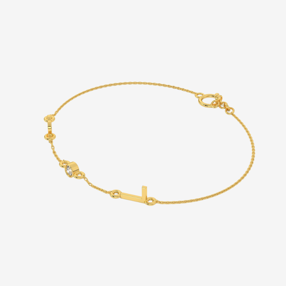 Initials and Diamond Bracelet - - Jewelry - Goldie Paris Jewelry - Bracelet Moms