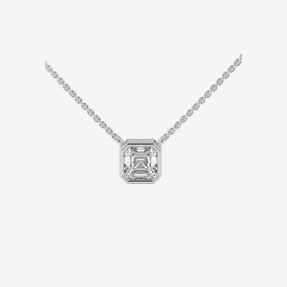 Emerald Cushion Cut Diamond Necklace - 14k White Gold - Jewelry - Goldie Paris Jewelry - Necklace