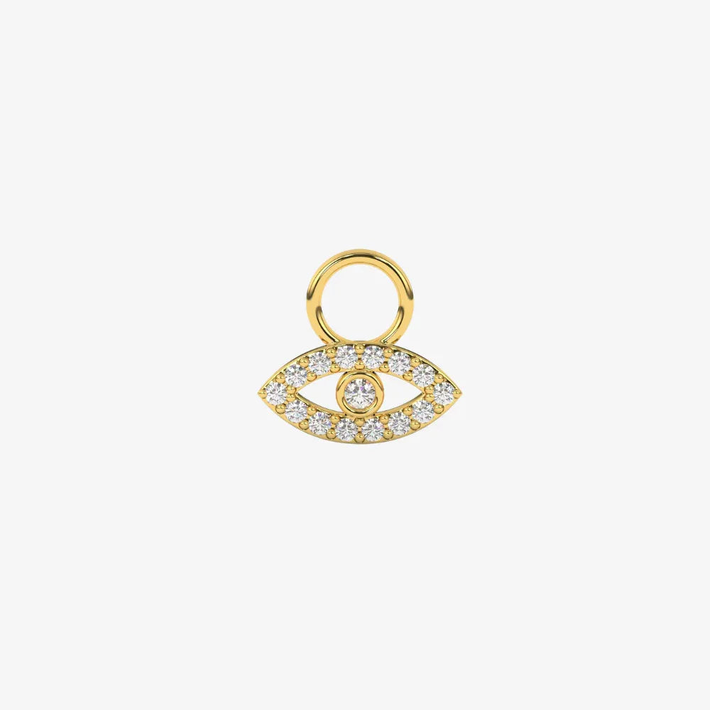 Charm hoops - Lightening, Diamond or Evil Eye - Evil Eye Charm (no hoop) - Jewelry - Goldie Paris Jewelry - Earring Last Chance