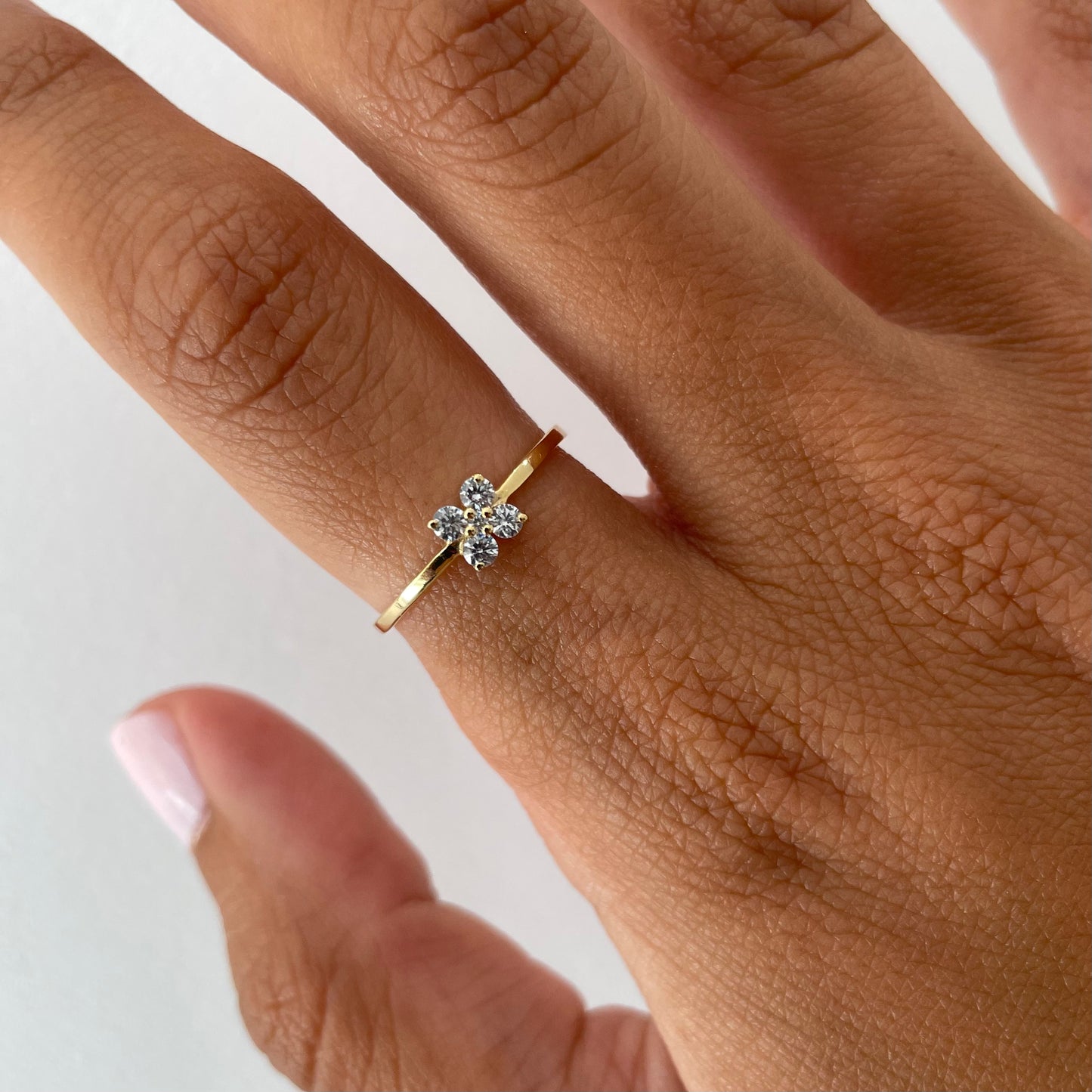 "Thea" Flower Diamond Ring - - Jewelry - Goldie Paris Jewelry - Ring stackable statement