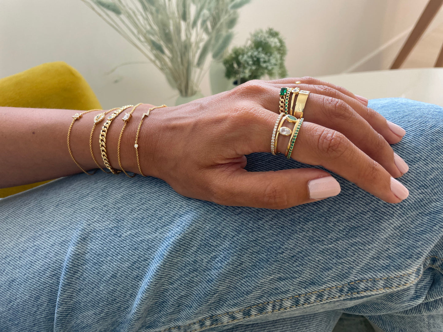 "Lou" Oval diamond stackable ring - - Jewelry - Goldie Paris Jewelry - Ring