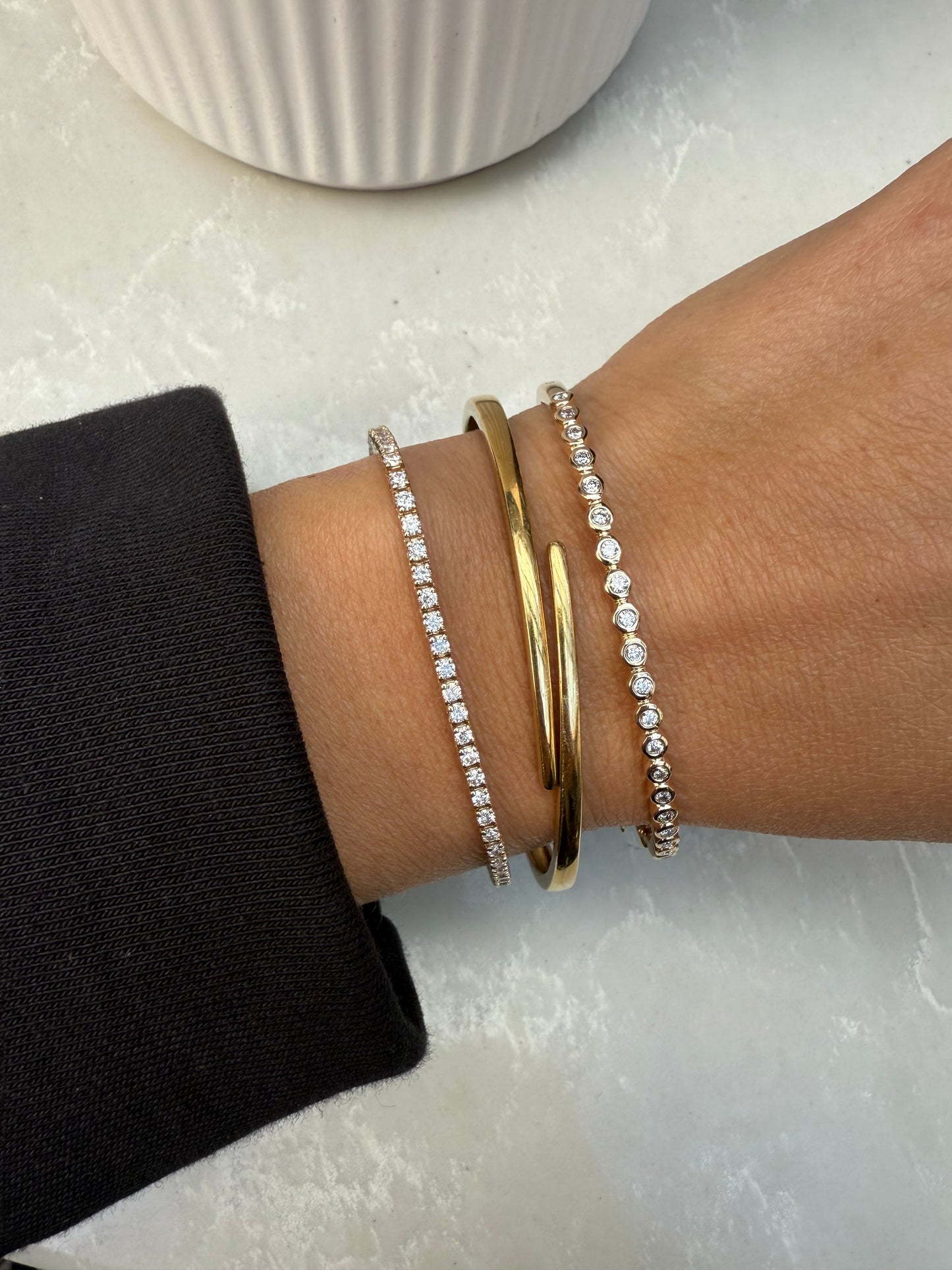 Chloe Bezel-set Diamonds Bangle