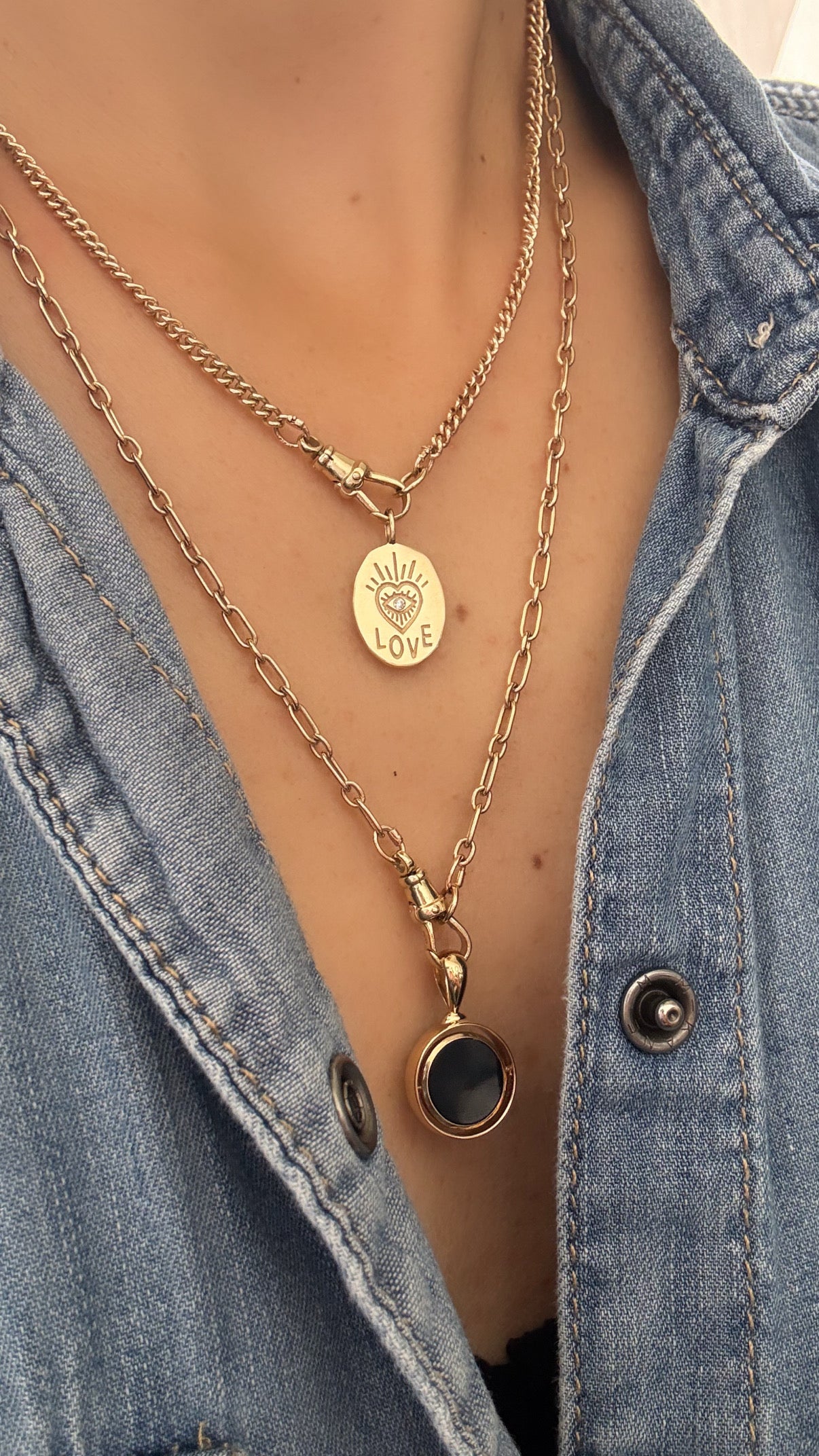 Love Pendant Oval Medallion with diamond