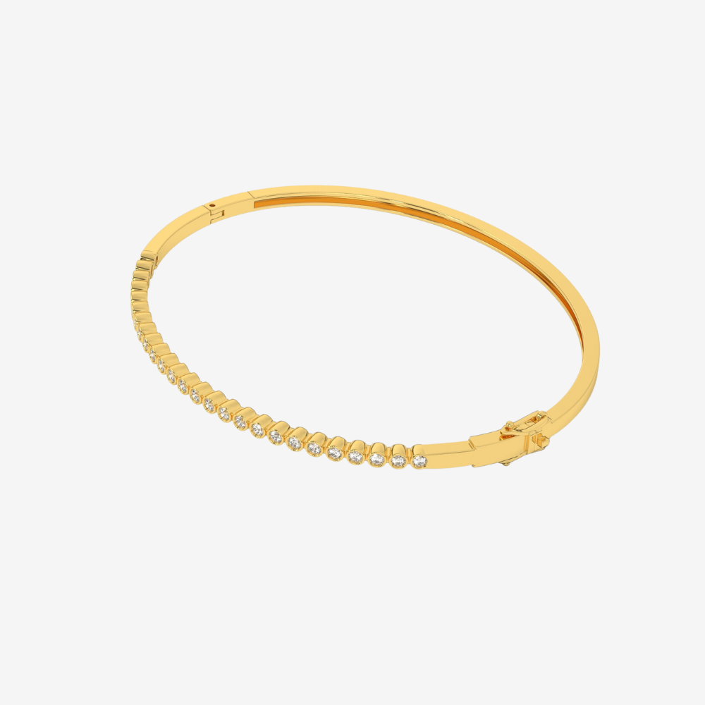Bezel set Diamonds Bangle - - Jewelry - Goldie Paris Jewelry - Bezel Bracelet