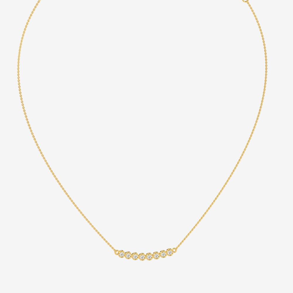 8 Diamonds Bezel Set Necklace - - Jewelry - Goldie Paris Jewelry - Bezel Necklace
