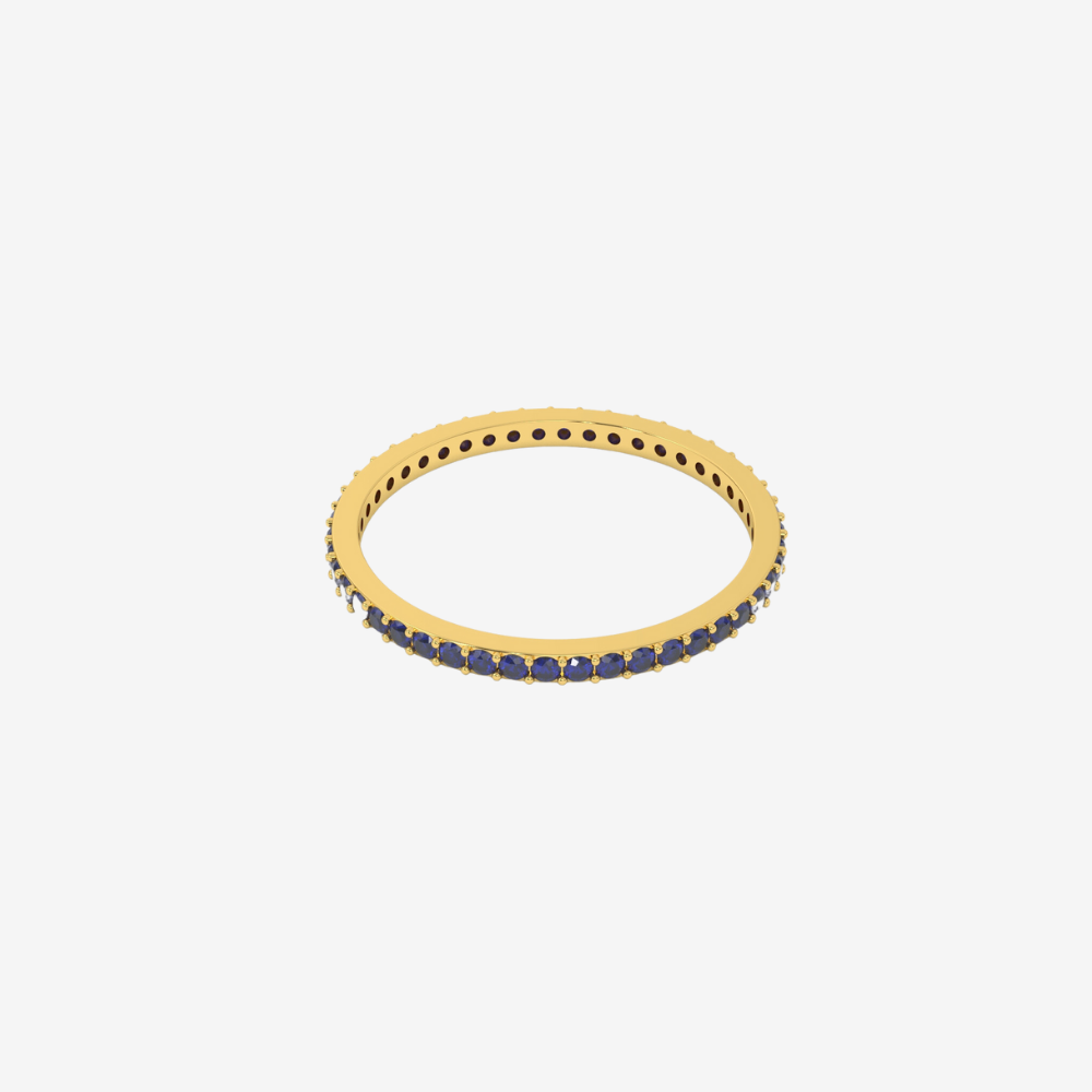 "Eliza" Stackable Pavé Diamond Eternity Band- Blue - - Jewelry - Goldie Paris Jewelry - Ring