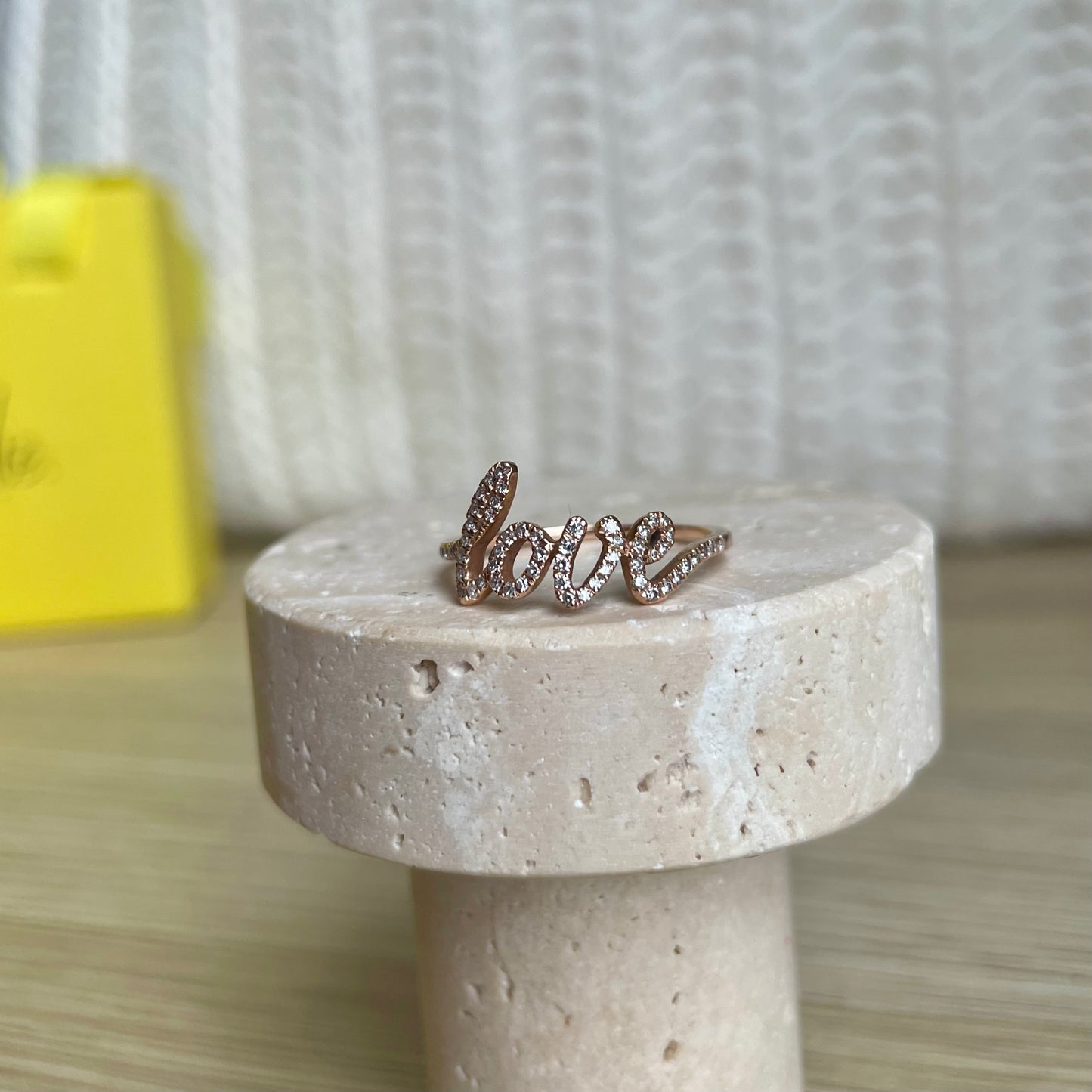 "Love" Pavé Diamond Ring - - Jewelry - Goldie Paris Jewelry - Pavé Ring statement