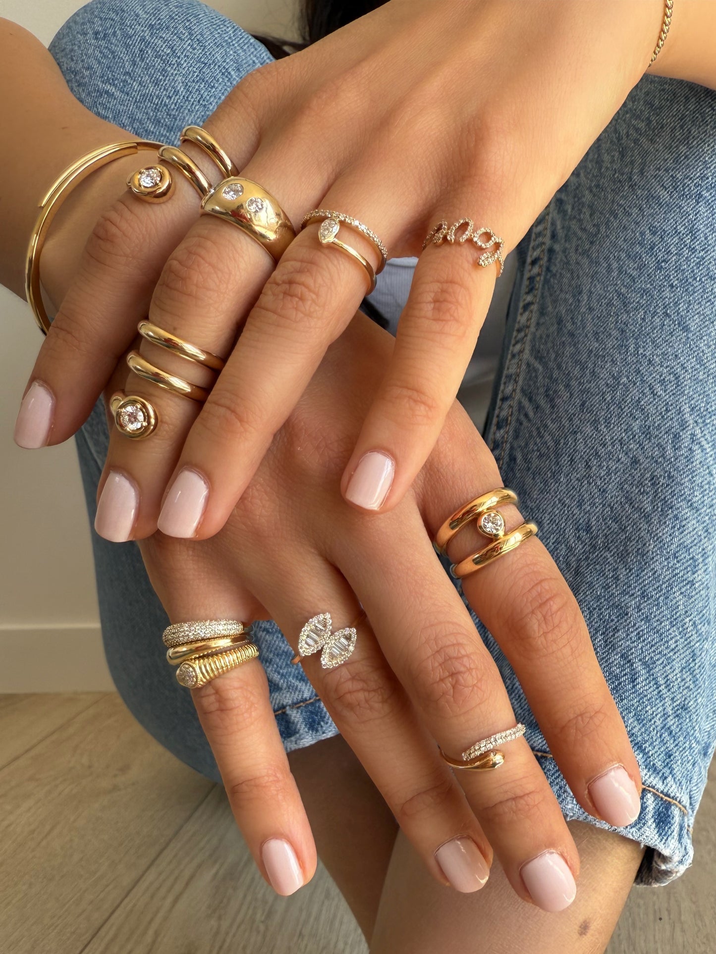 "Rachel" Fluted Diamond Ring