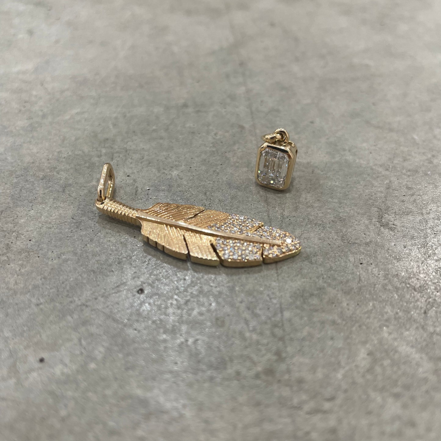 Diamond Feather Pendant