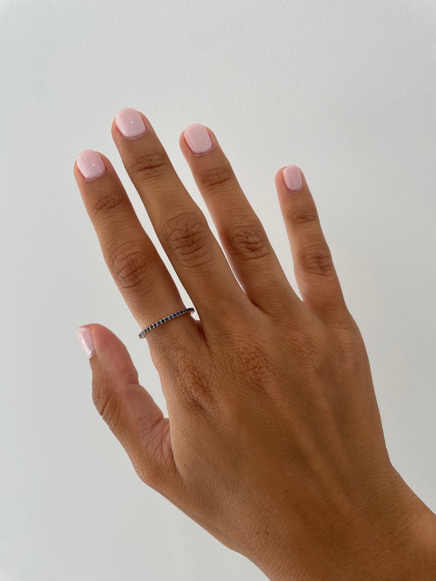 "Eliza" Stackable Pavé Diamond Eternity Band- Blue - - Jewelry - Goldie Paris Jewelry - Ring