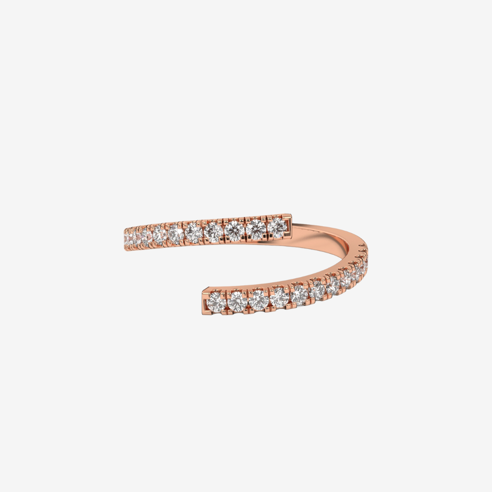 "Lauren" Pavé Spiral Diamond Ring - 14k Rose Gold - Jewelry - Goldie Paris Jewelry - Ring statement