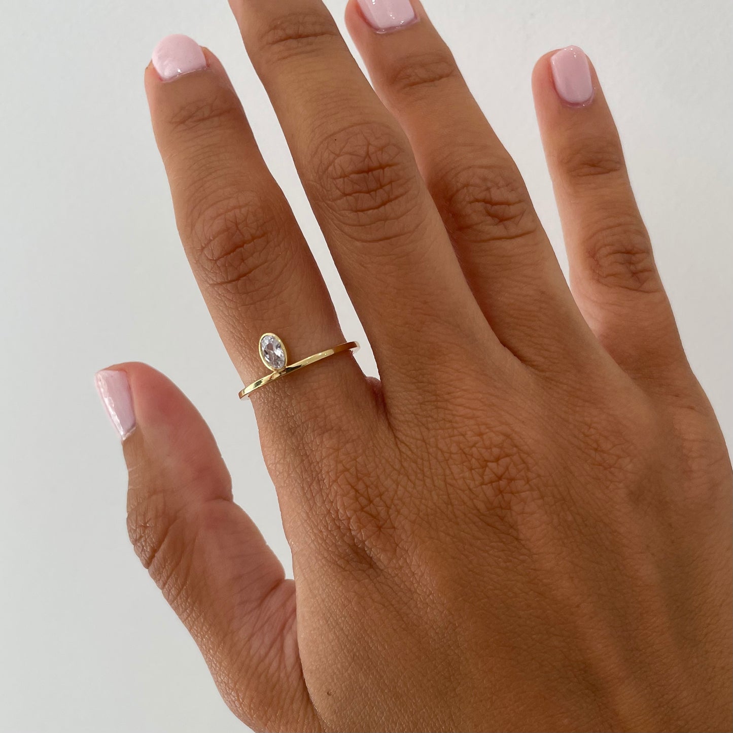 "Lou" Oval diamond stackable ring - - Jewelry - Goldie Paris Jewelry - Ring