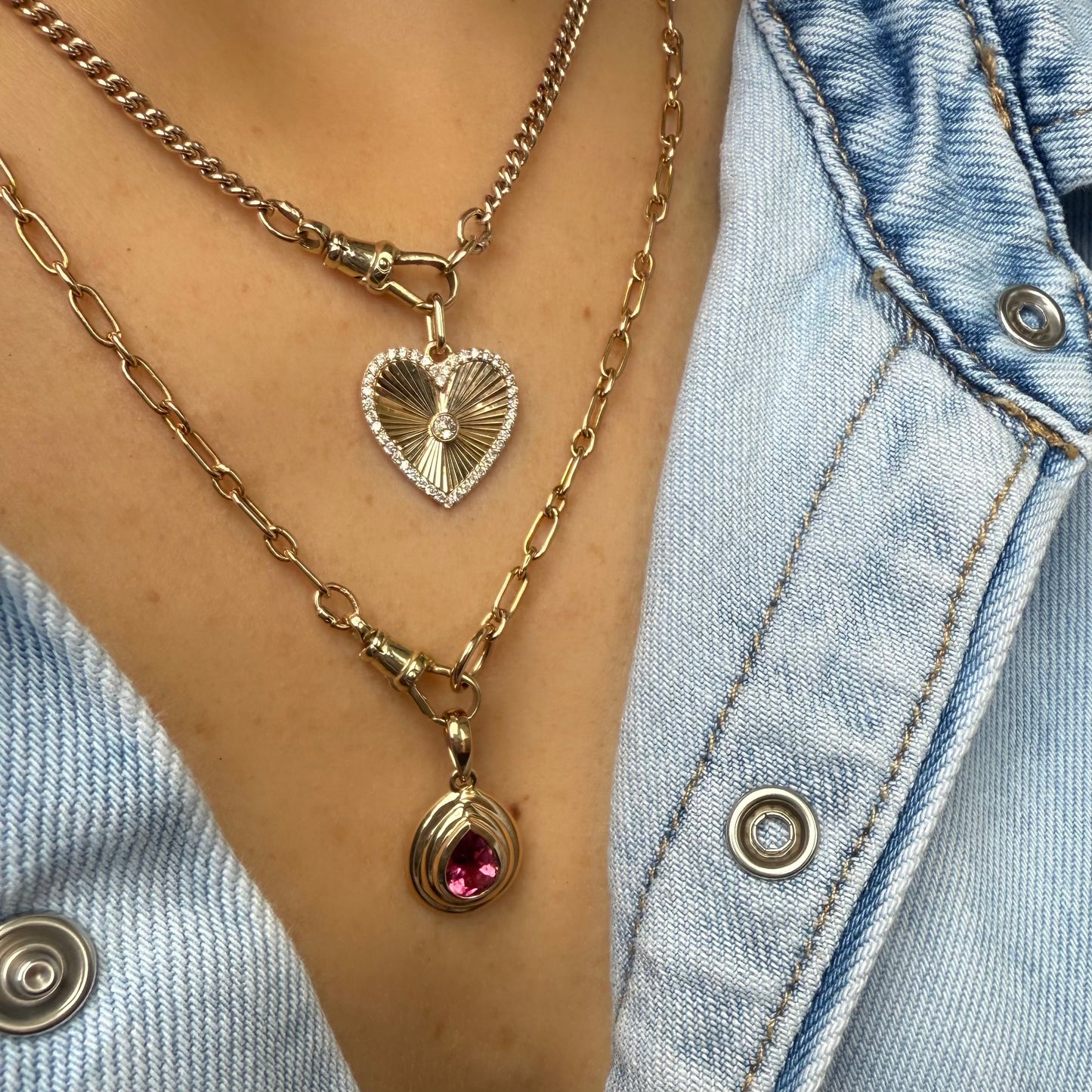 Heart Fluted Medallion Pendant