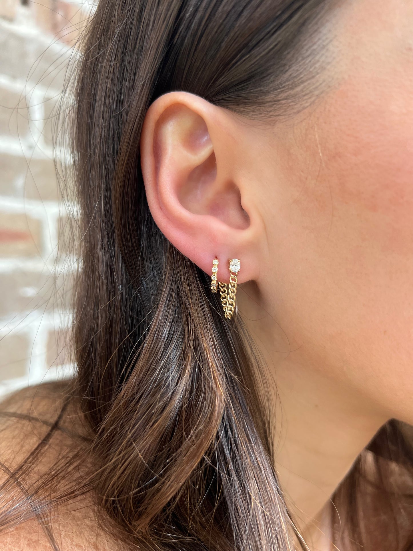 Gabi Curb Chain Diamond Earring