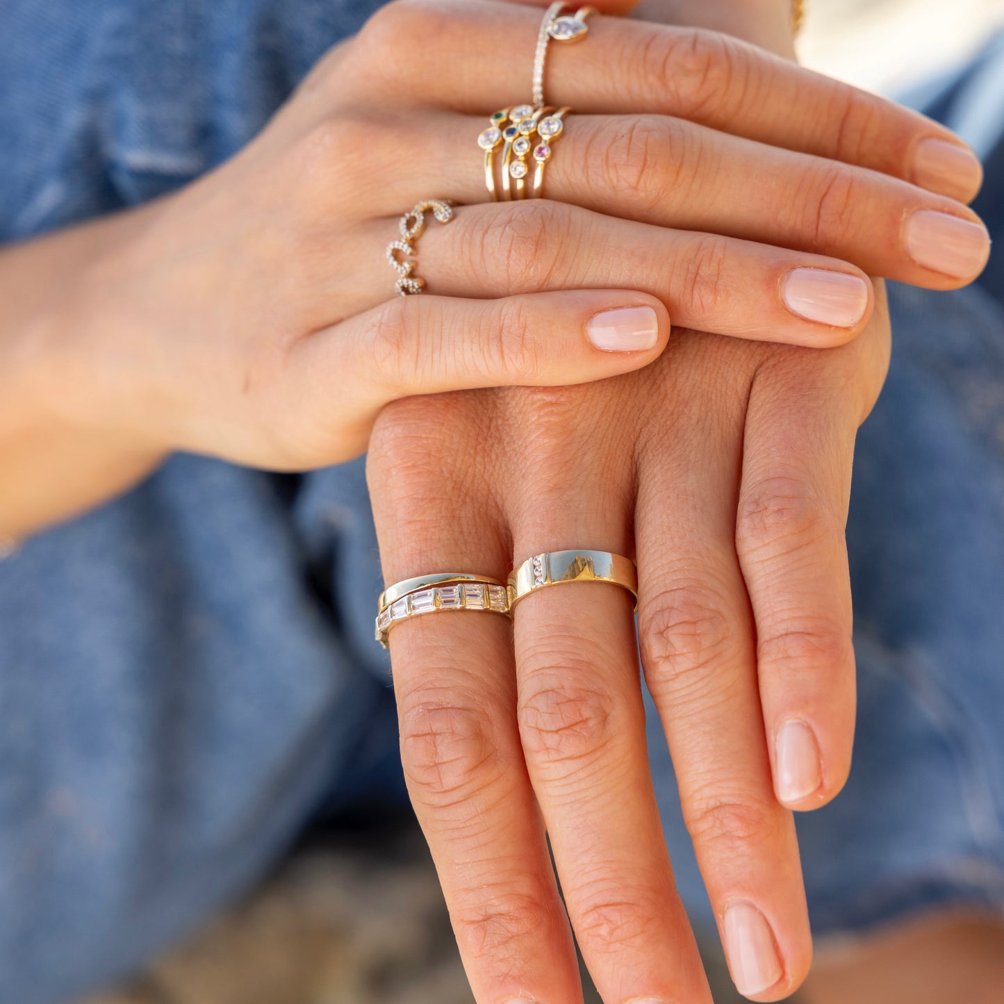 "Mia" Baguette Spiral Diamond Ring - - Jewelry - Goldie Paris Jewelry - Baguette Ring statement