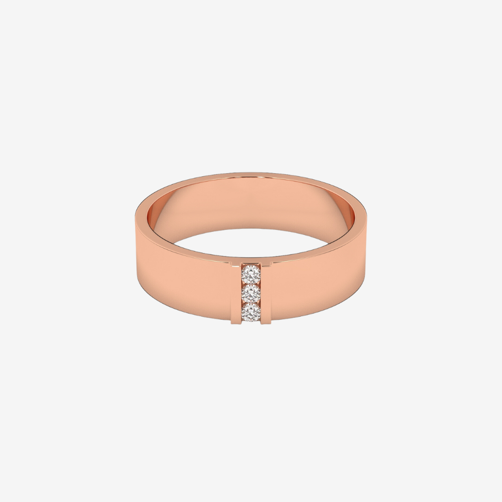 "Liv" 3 Diamonds Eternity Band - 14k Rose Gold - Jewelry - Goldie Paris Jewelry - Ring