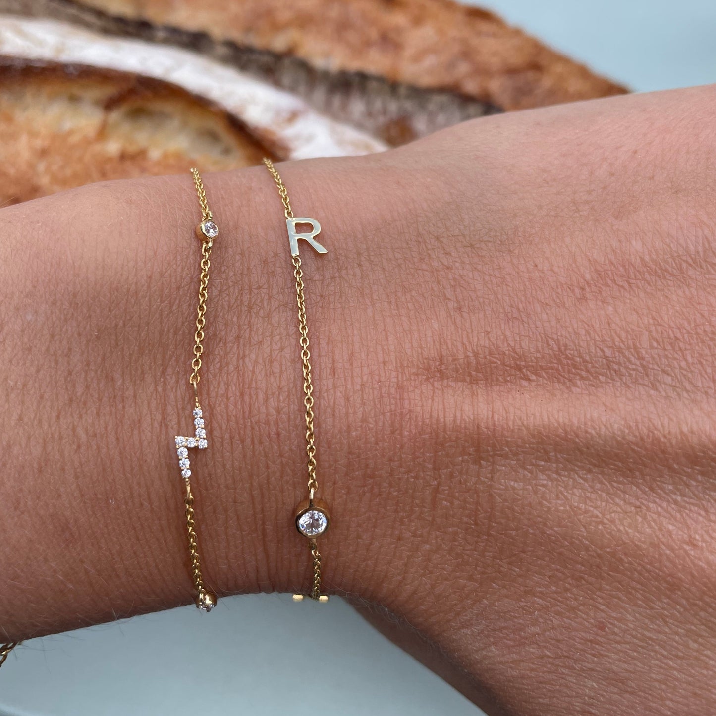 Initials and Diamond Bracelet - - Jewelry - Goldie Paris Jewelry - Bracelet Moms