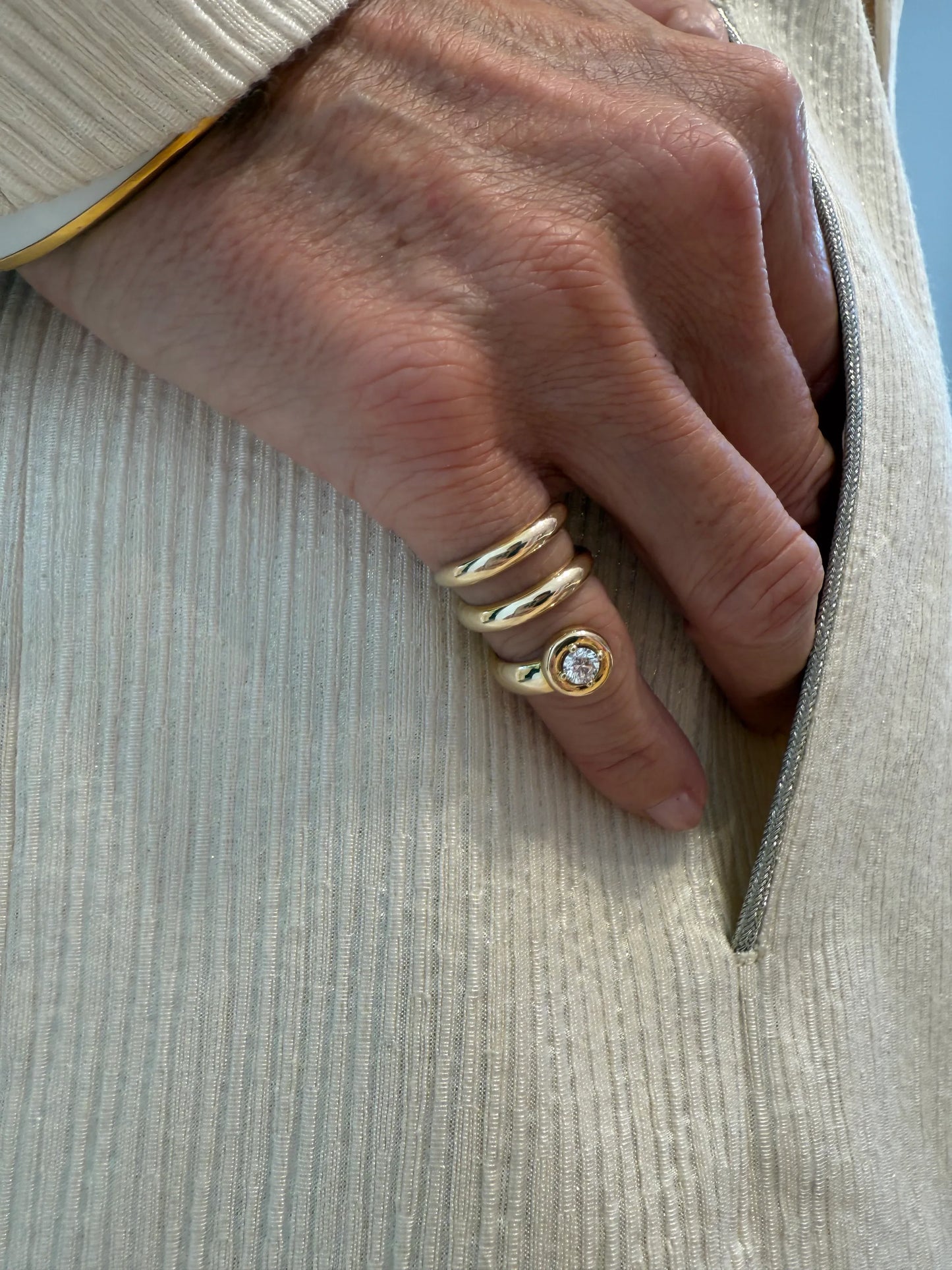 Jodi Infinite Single Diamond Chunky Ring - Goldie Paris Jewellery