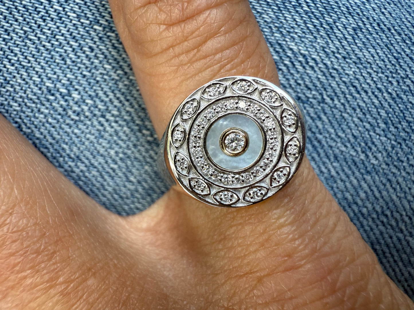 Sultana Diamond and Pearl Ring