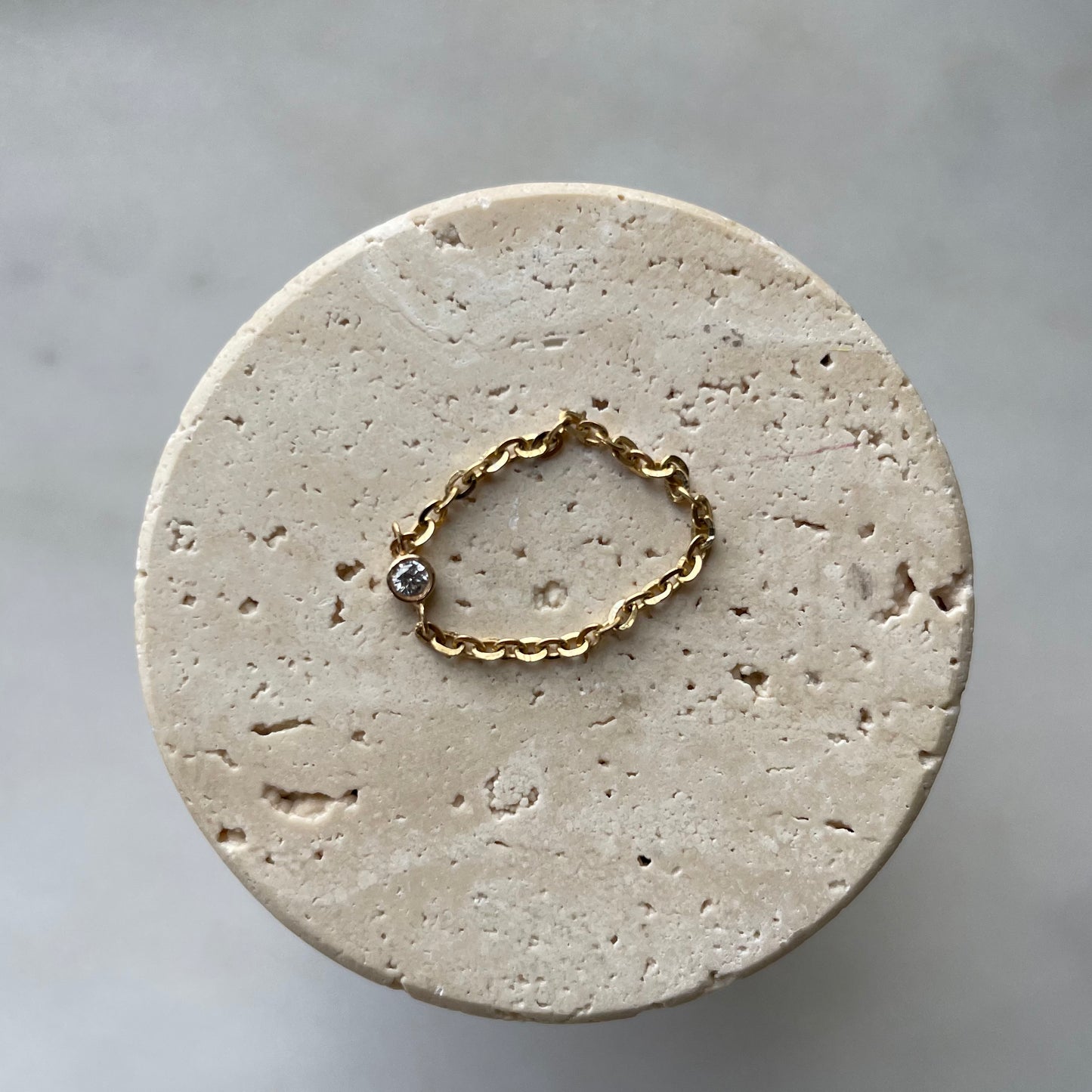 "Jenna" Mini Diamond Chain Ring - - Jewelry - Goldie Paris Jewelry - Bezel Ring stackable