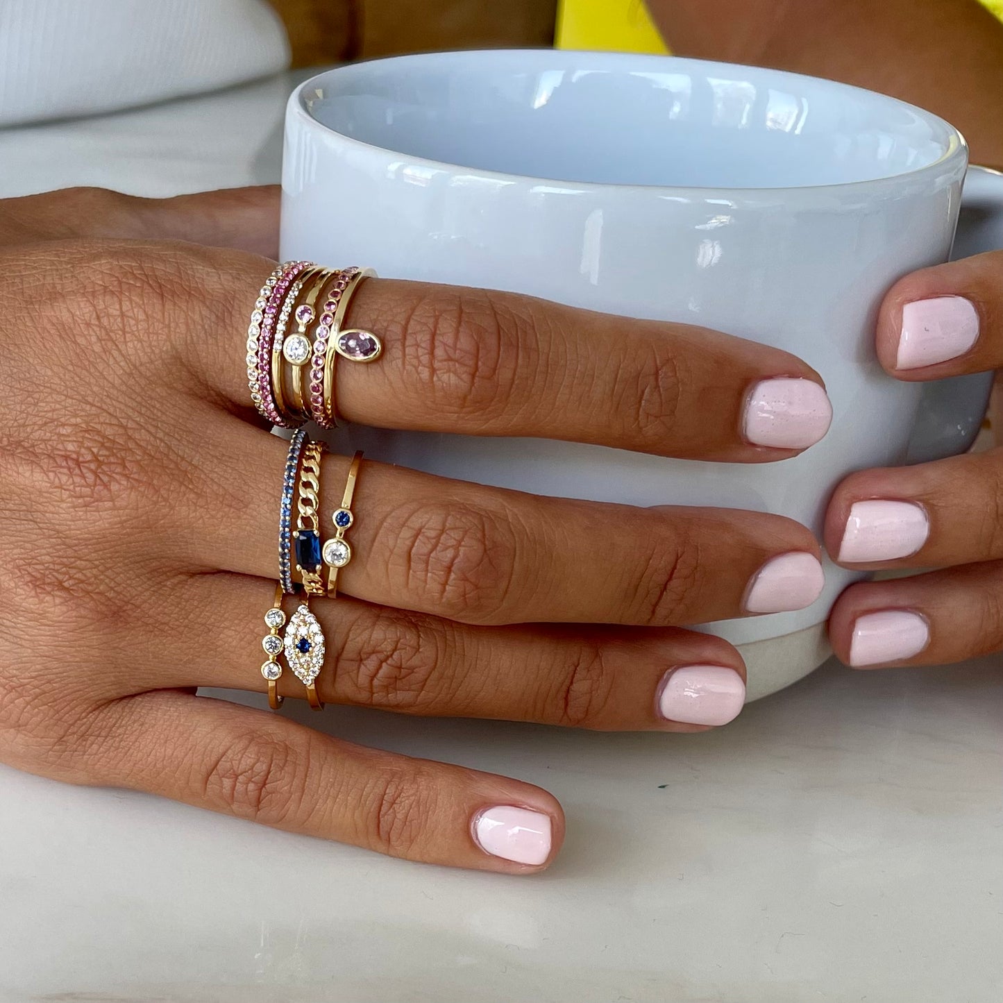 "Ilana" Stackable Bezel Diamond Eternity Band - - Jewelry - Goldie Paris Jewelry - Bezel Ring stackable