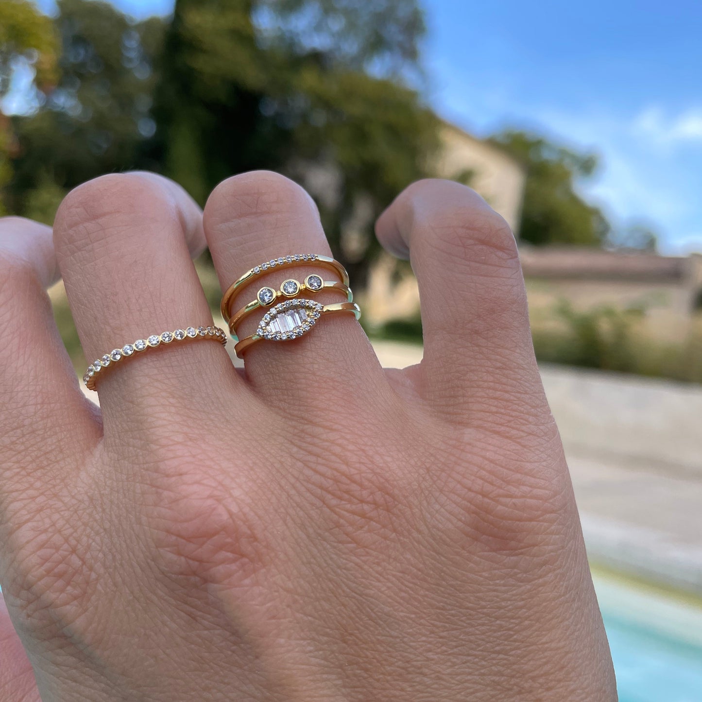 "Rebecca" Art Deco Diamond Ring - - Jewelry - Goldie Paris Jewelry - Baguette Pavé Ring