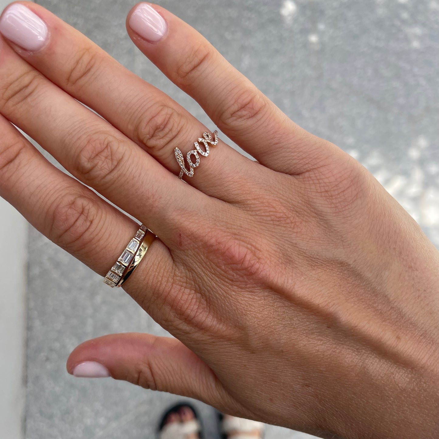 "Love" Pavé Diamond Ring - - Jewelry - Goldie Paris Jewelry - Pavé Ring statement