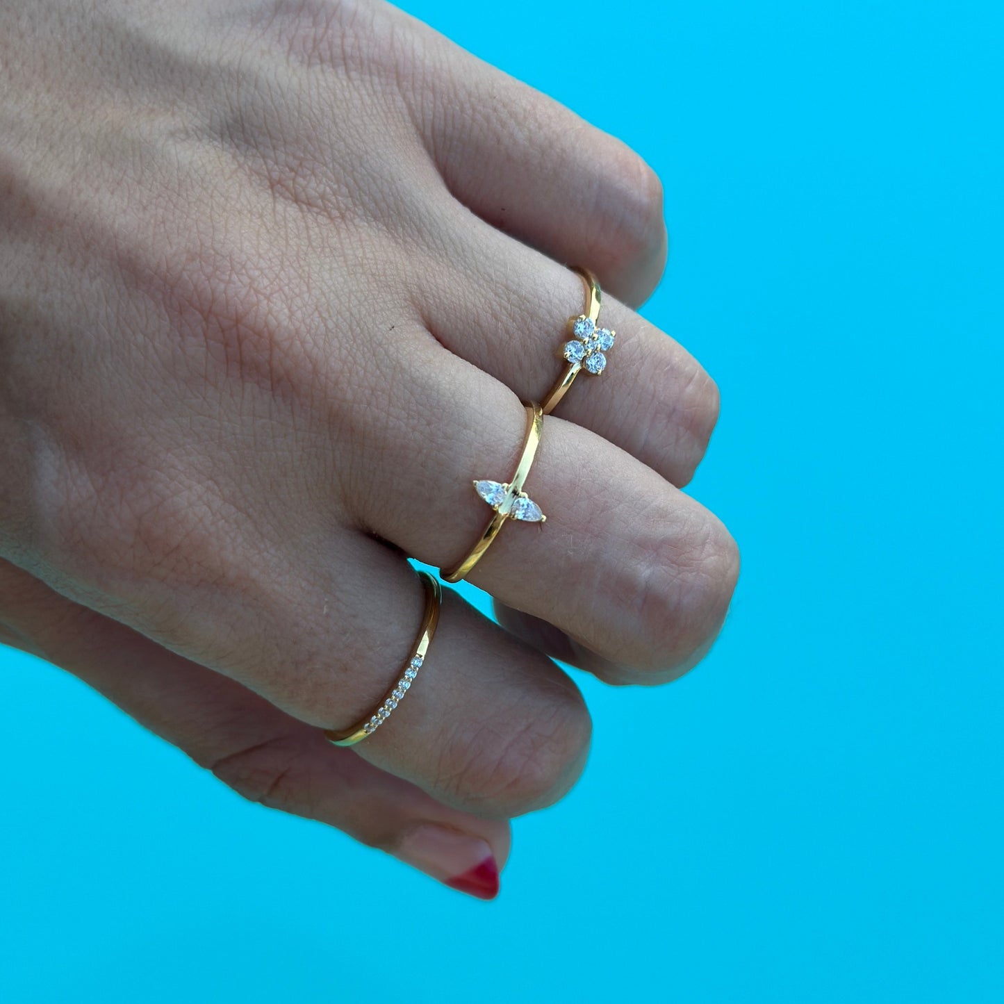 "Naomi" Double-Pear Diamond Ring - - Jewelry - Goldie Paris Jewelry - Ring statement