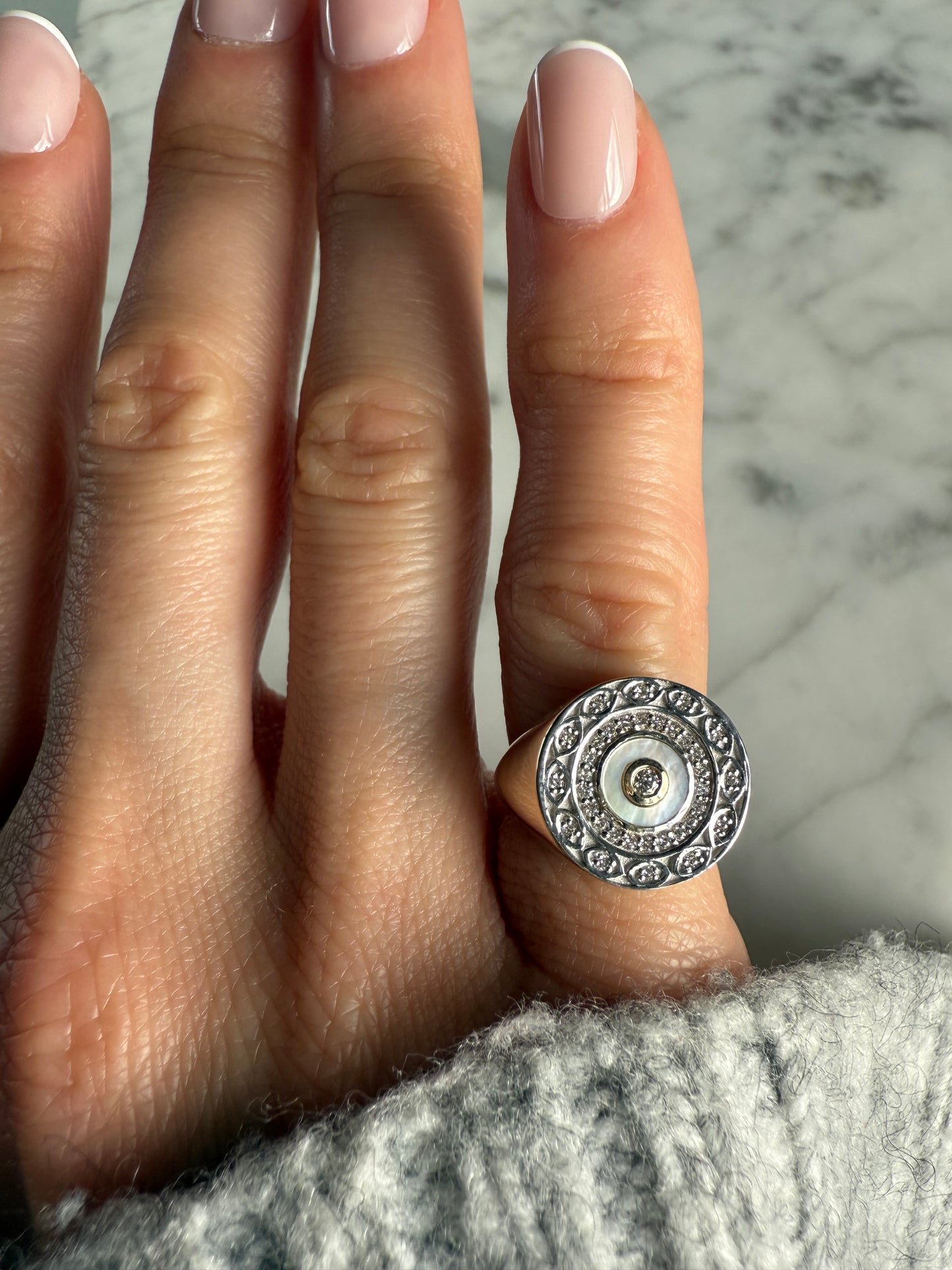 Sultana Diamond and Pearl Ring