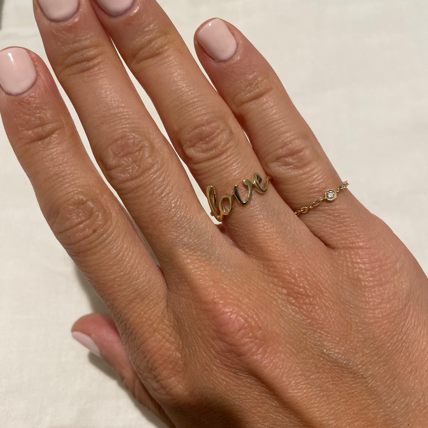 "Love" Solid Gold Ring - - Jewelry - Goldie Paris Jewelry - Ring statement