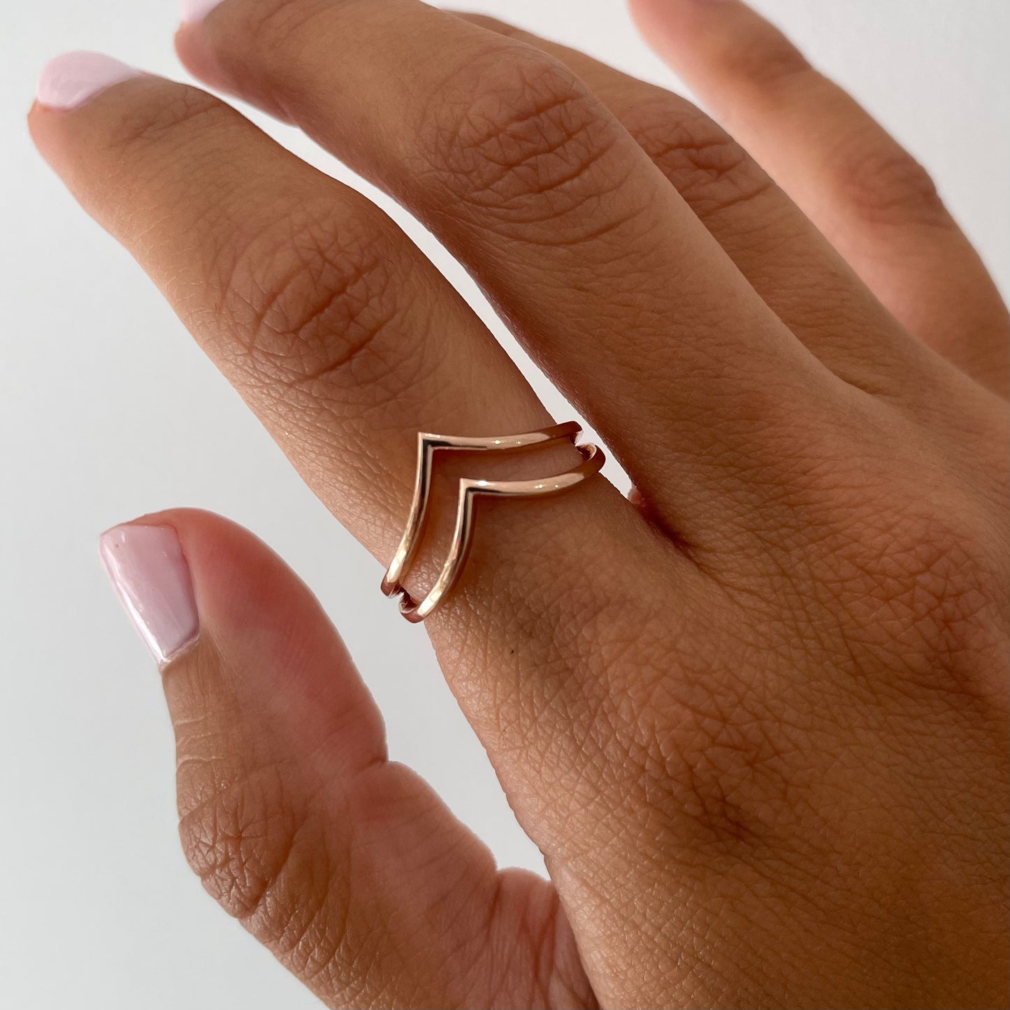 Double V Statement Ring - - Jewelry - Goldie Paris Jewelry - Ring statement