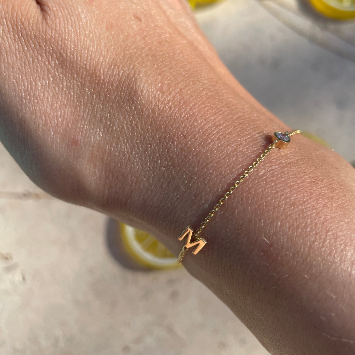 Initials and Diamond Bracelet - - Jewelry - Goldie Paris Jewelry - Bracelet Moms
