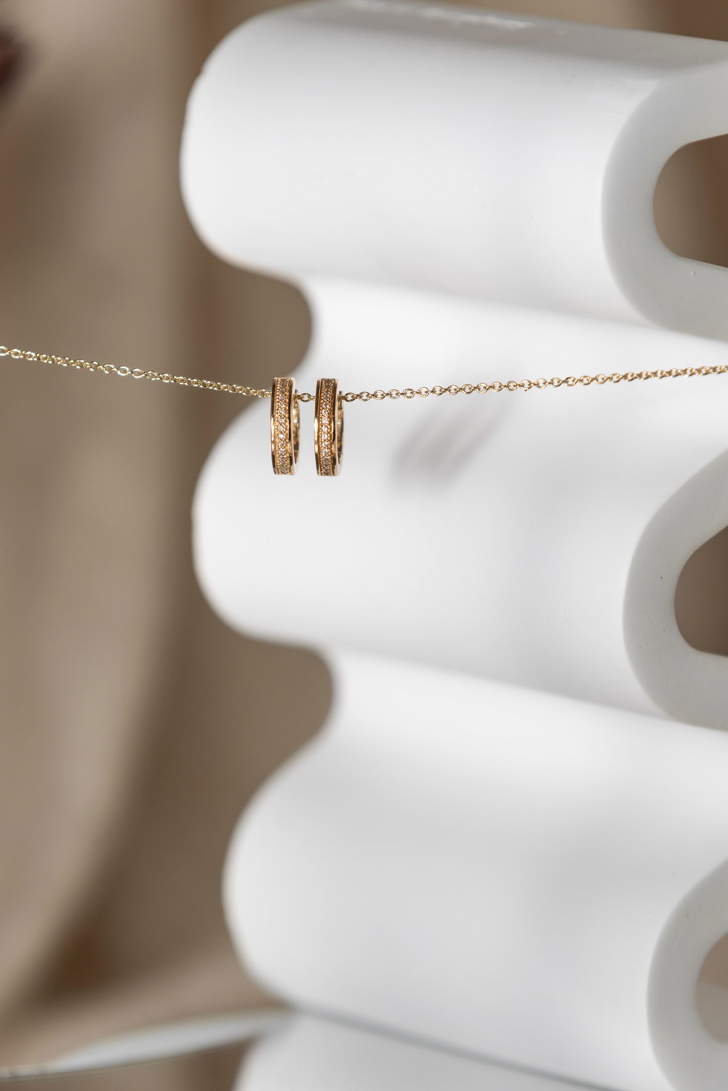 "Liz" Diamonds Hoops Earrings- Pair