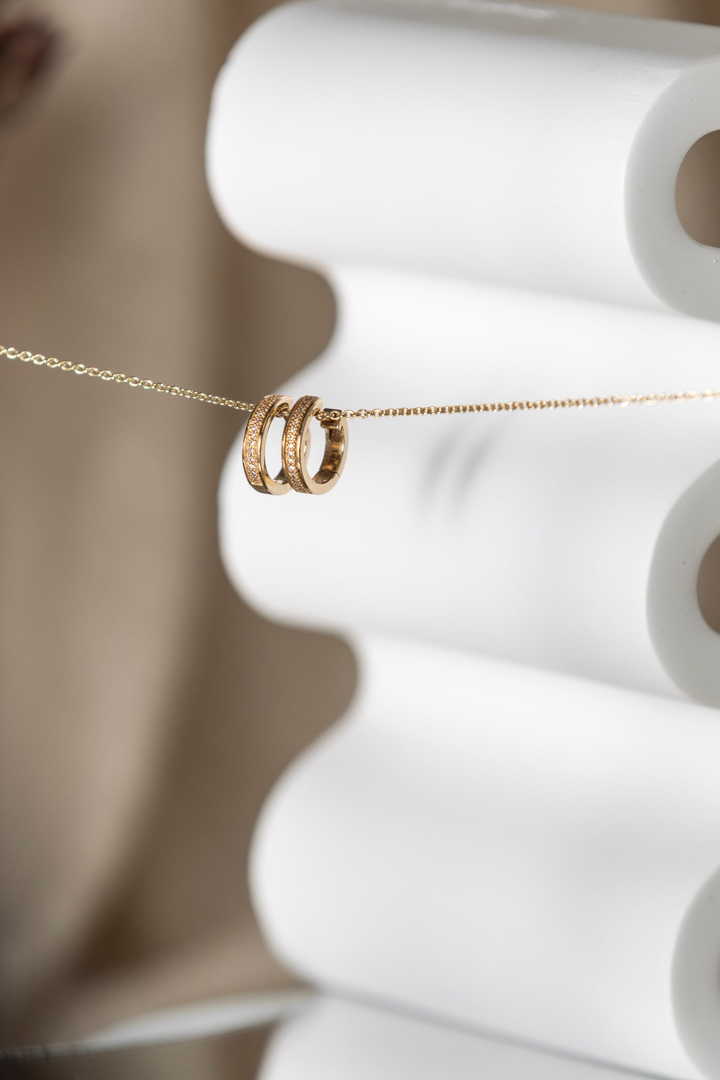 "Liz" Diamonds Hoops Earrings- Pair