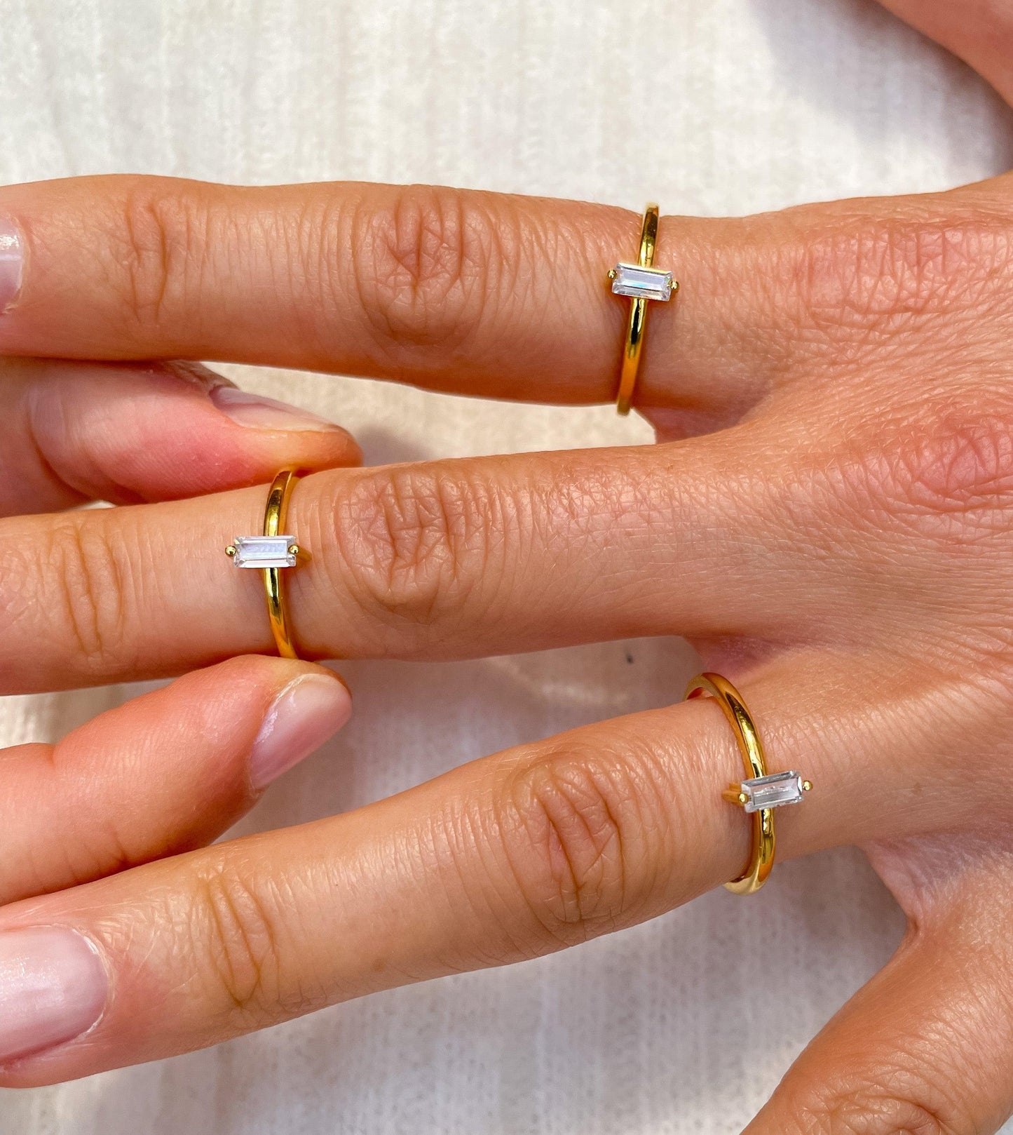 "Nat" Single Baguette Diamond Ring - - Jewelry - Goldie Paris Jewelry - Baguette Ring