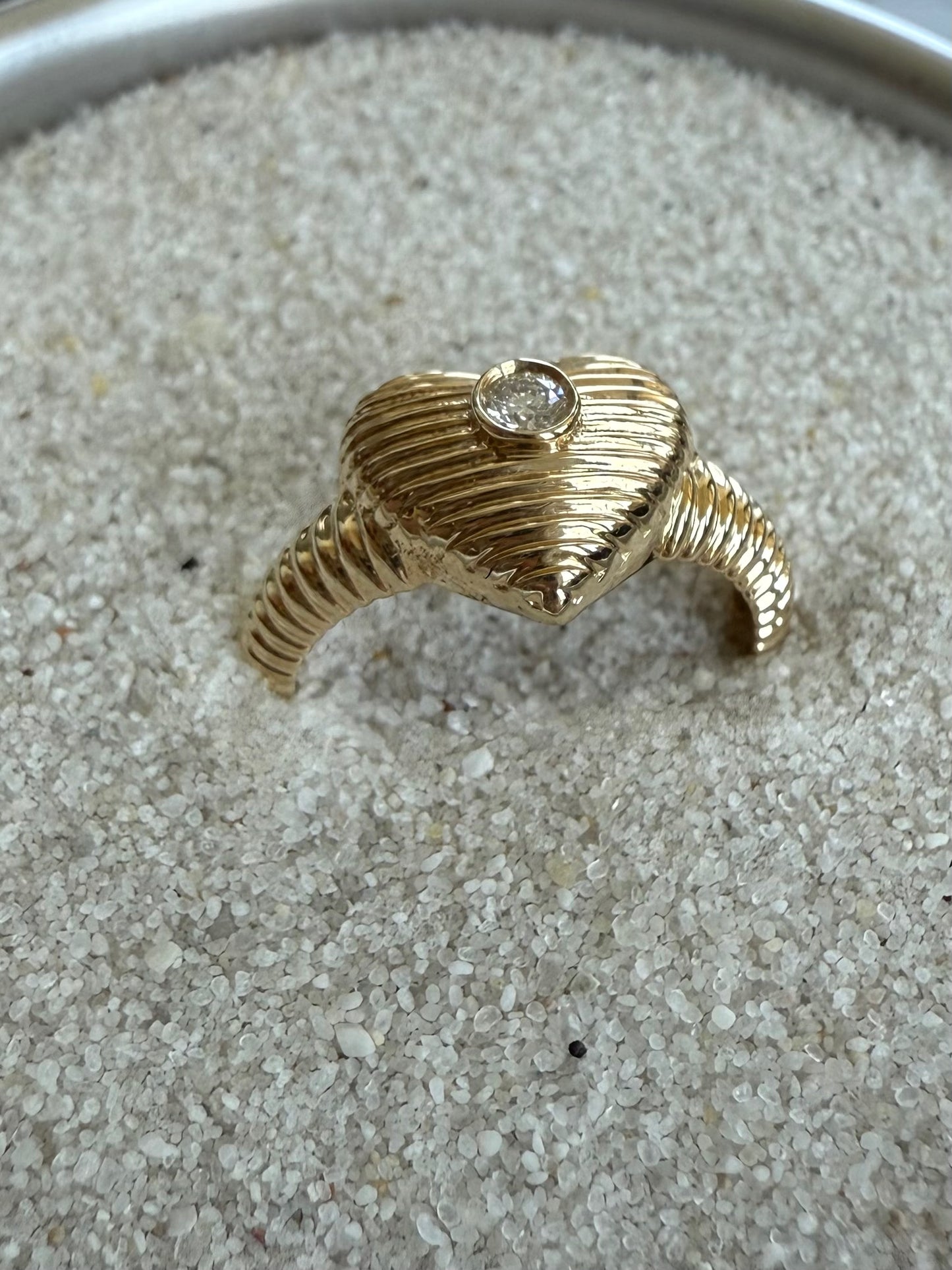 Charlie Heart Fluted Diamond Ring