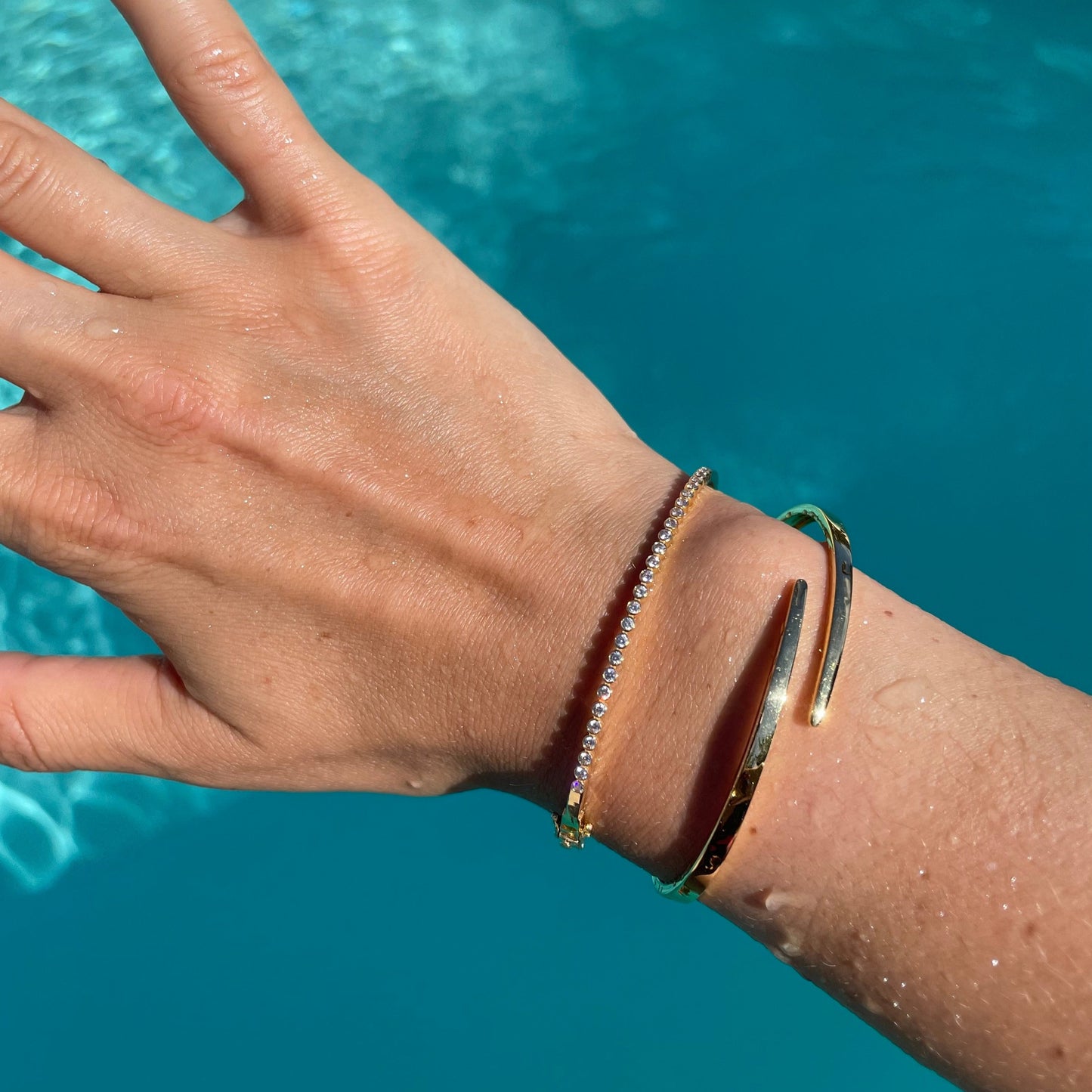 Open Wrap Solid Gold Bangle - - Jewelry - Goldie Paris Jewelry - Bracelet