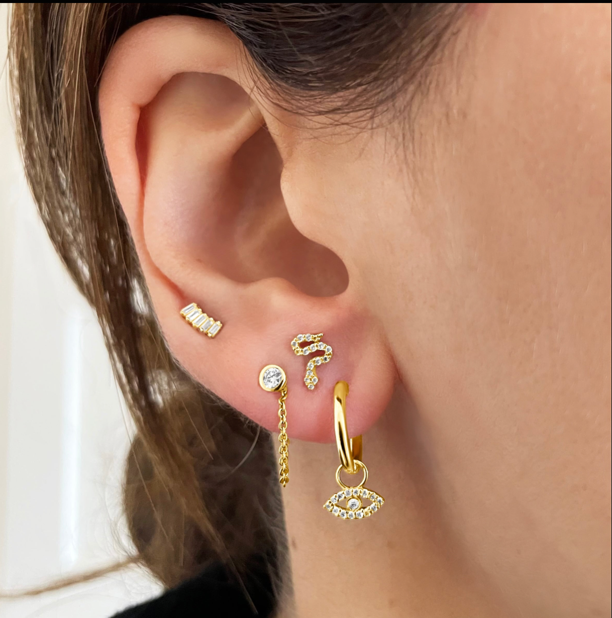 Charm hoops - Lightening, Diamond or Evil Eye