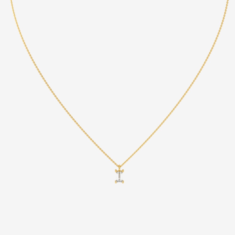 Baguette Floating Diamond Necklace - Goldie Paris Jewellery