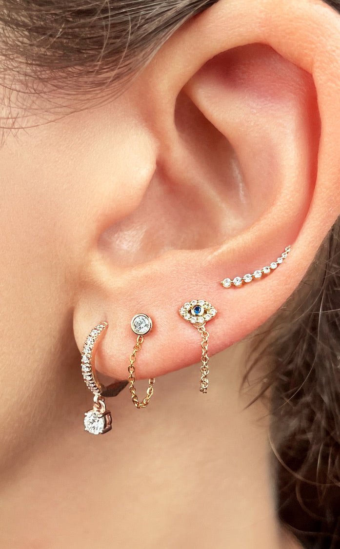 Bezel - Set Classic Diamond Stud Earring - Goldie Paris Jewellery