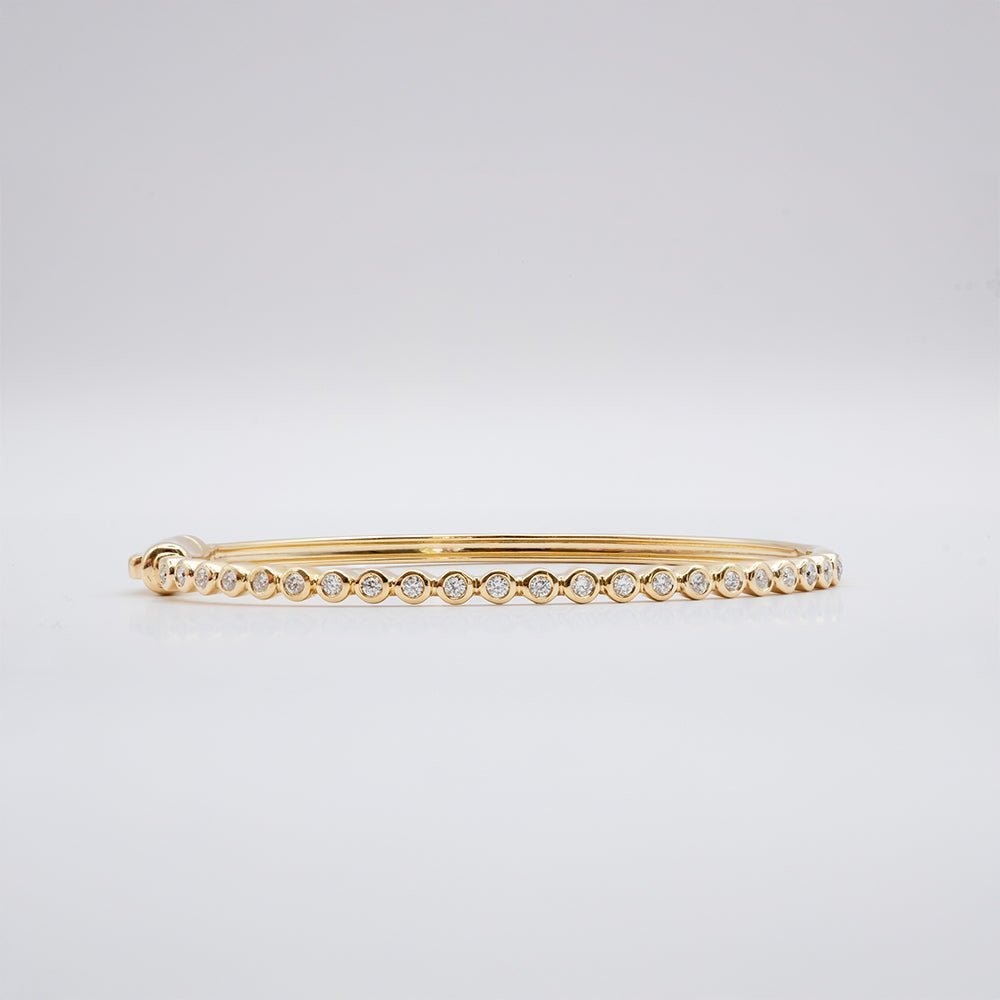 Chloe Bezel - set Diamonds Bangle - Goldie Paris Jewellery