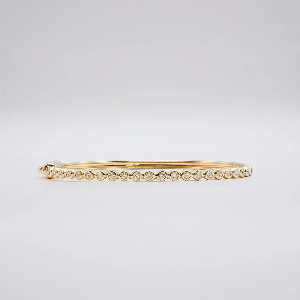 Chloe Bezel-set Diamonds Bangle - Goldie Paris Jewellery