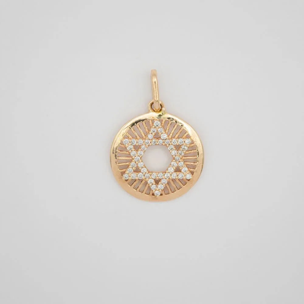 Eden Star of David Medallion Pendant with diamonds - Goldie Paris Jewellery